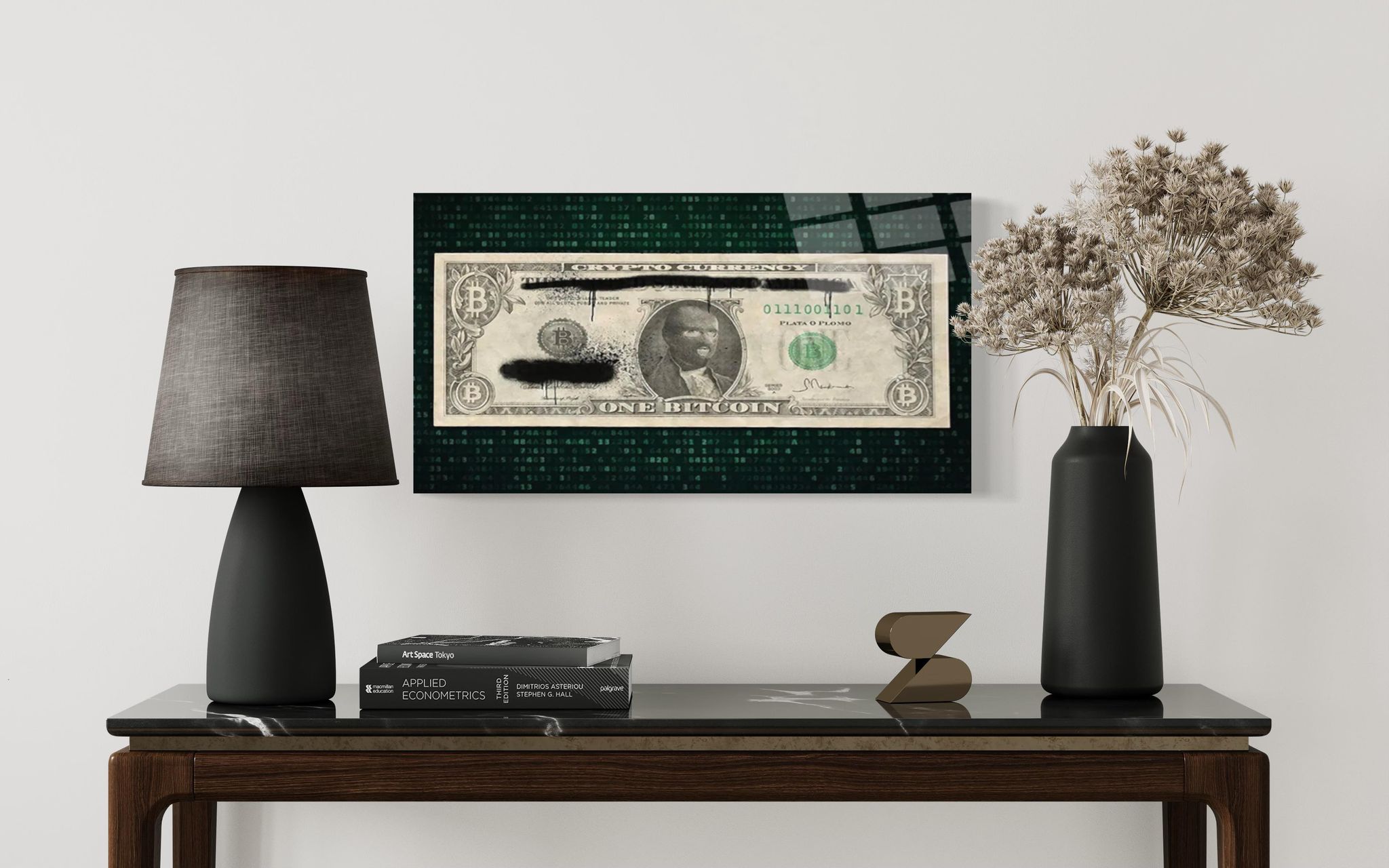 Krypto-Dollar-Schein-Wandkunst