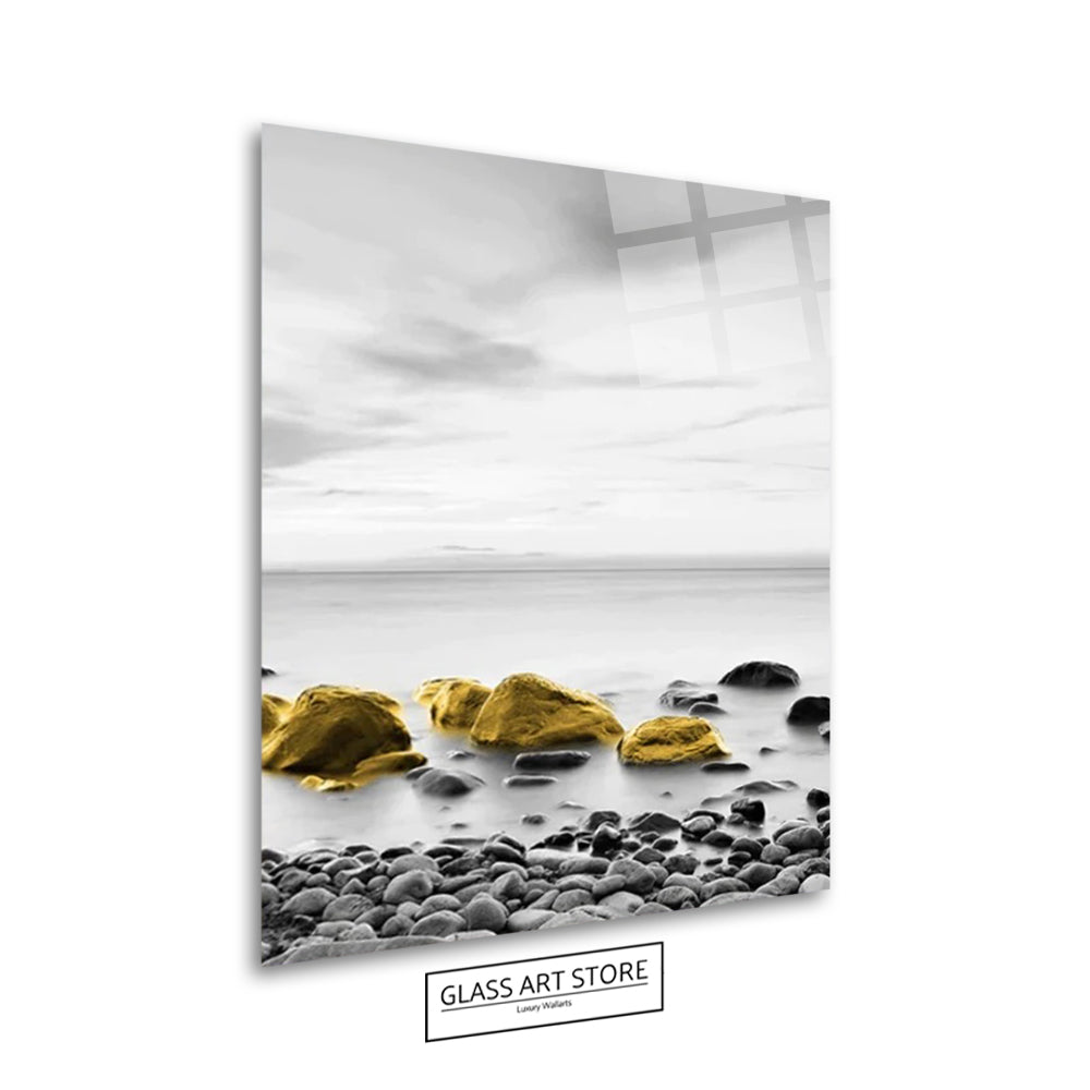 Goldene Felsen-Wandkunst