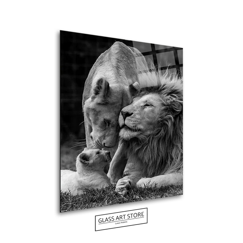 Lion Lioness & Cub Wall Art