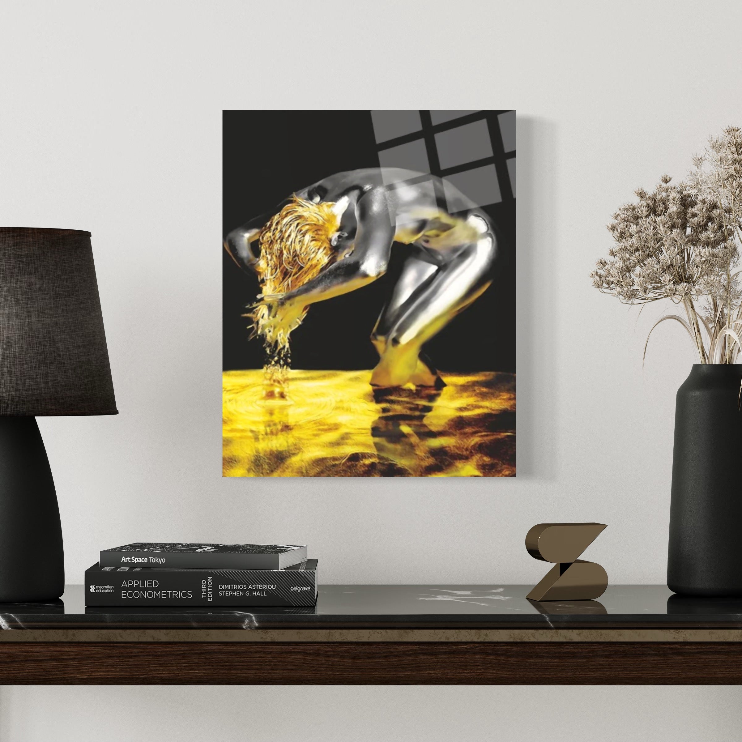 Goldene Dusche-Wandkunst