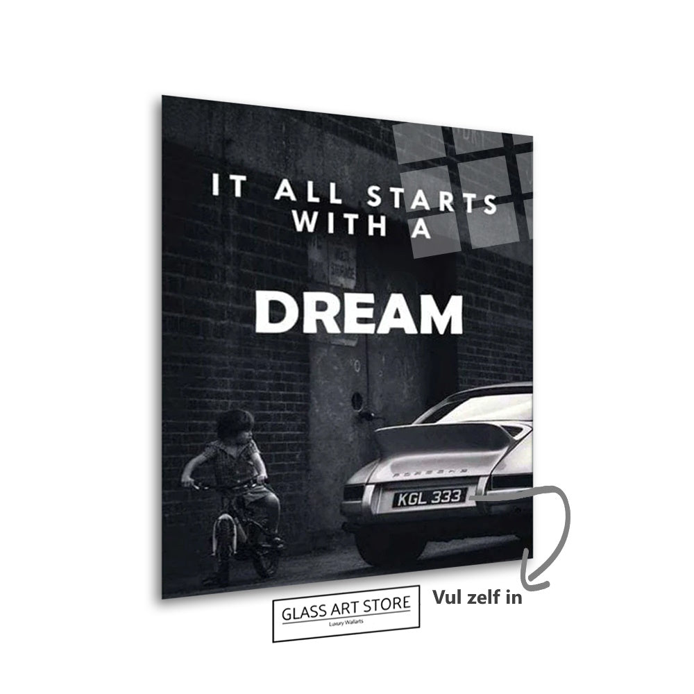 It All Starts With A Dream Quote Wall Art