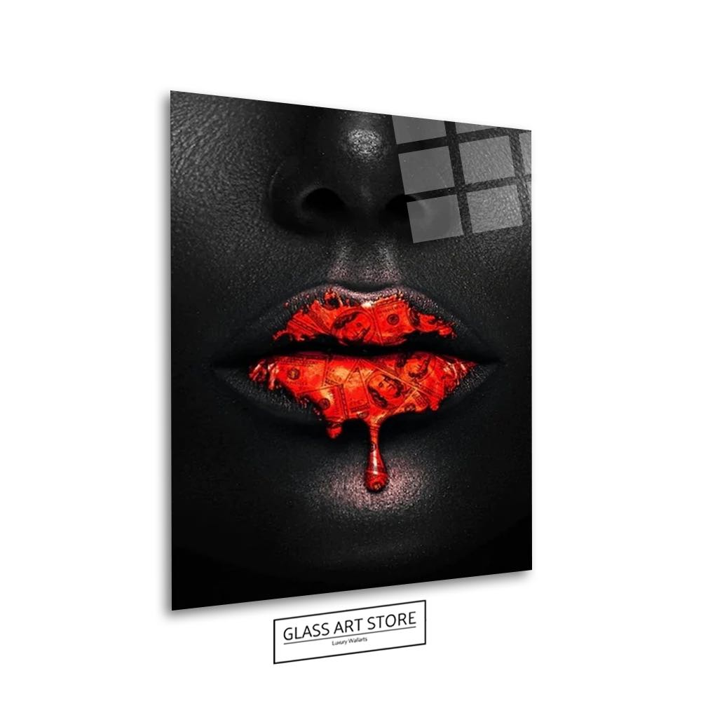 Lippen Schwarz & Rot Wandkunst