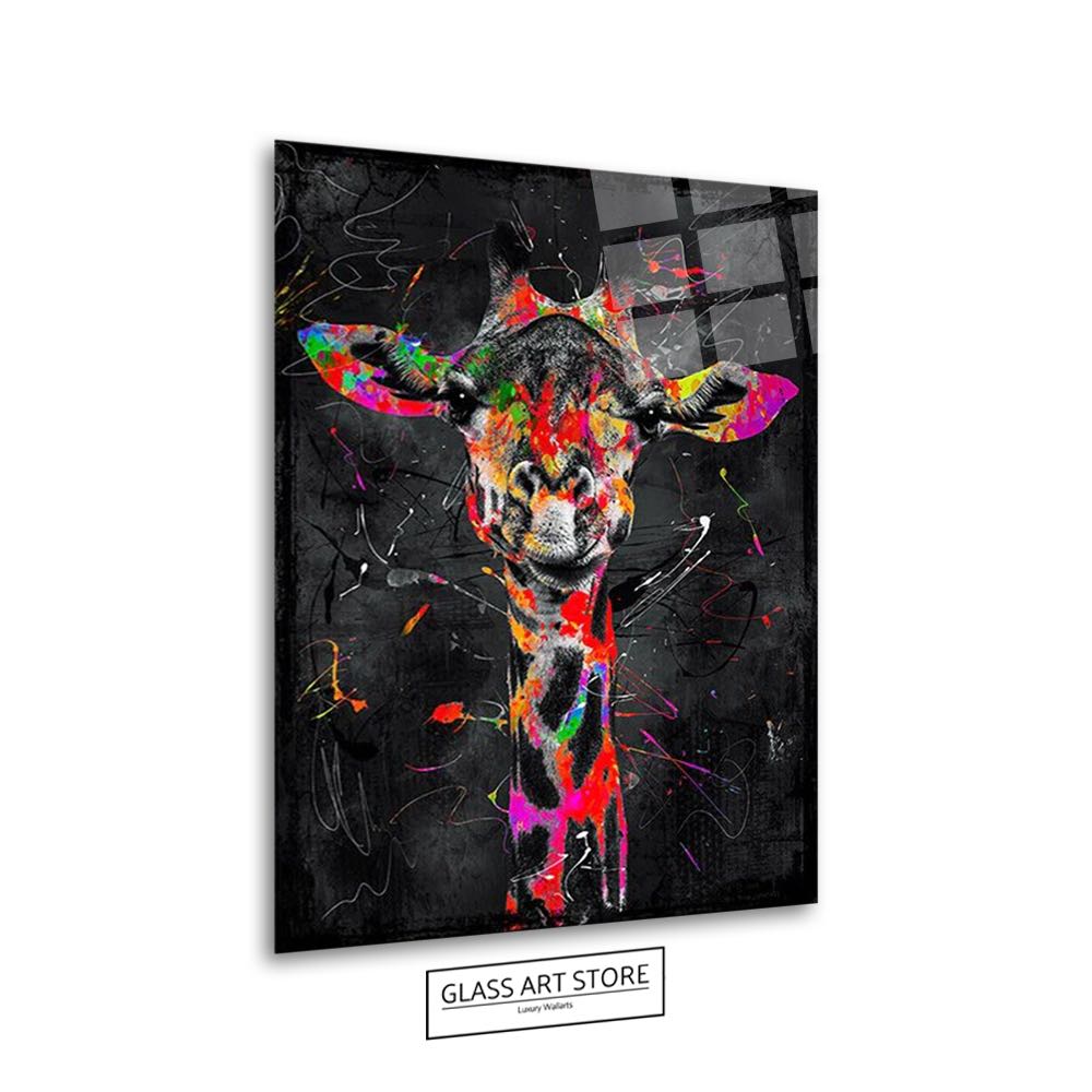 Abstrakte Wandkunst mit Giraffe