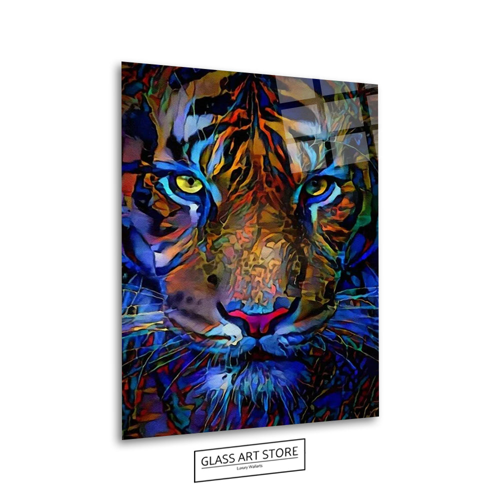Abstraktes Tigerblau – Glaskunstgeschäft