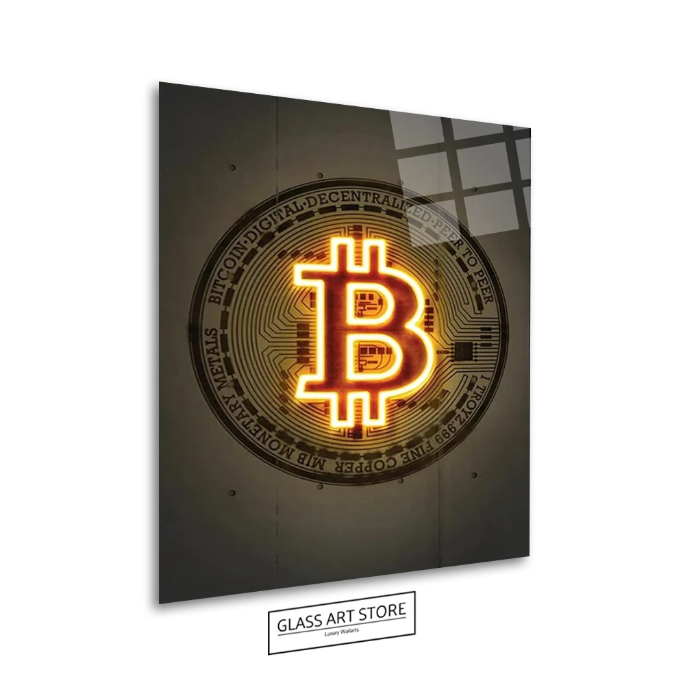 Bitcoin-Wandkunst – Glaskunstgeschäft