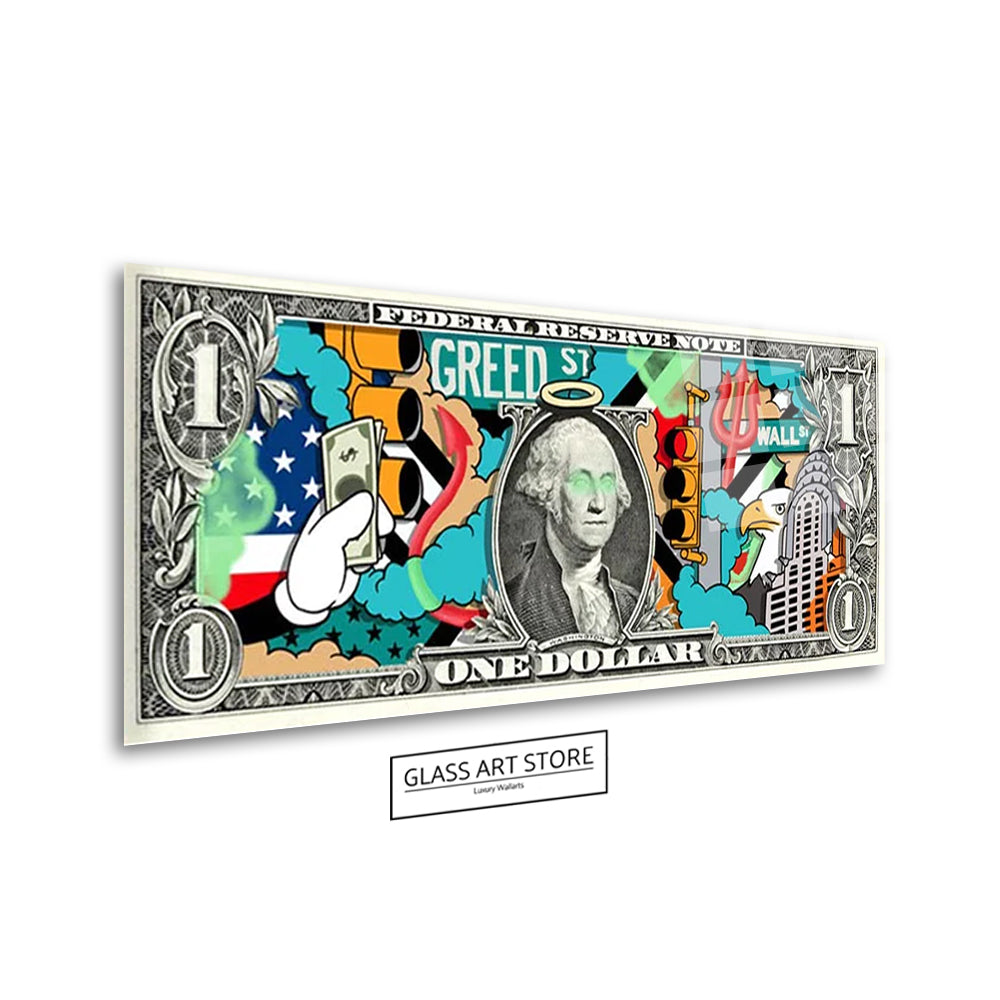 Dollar-Schein-Wandkunst