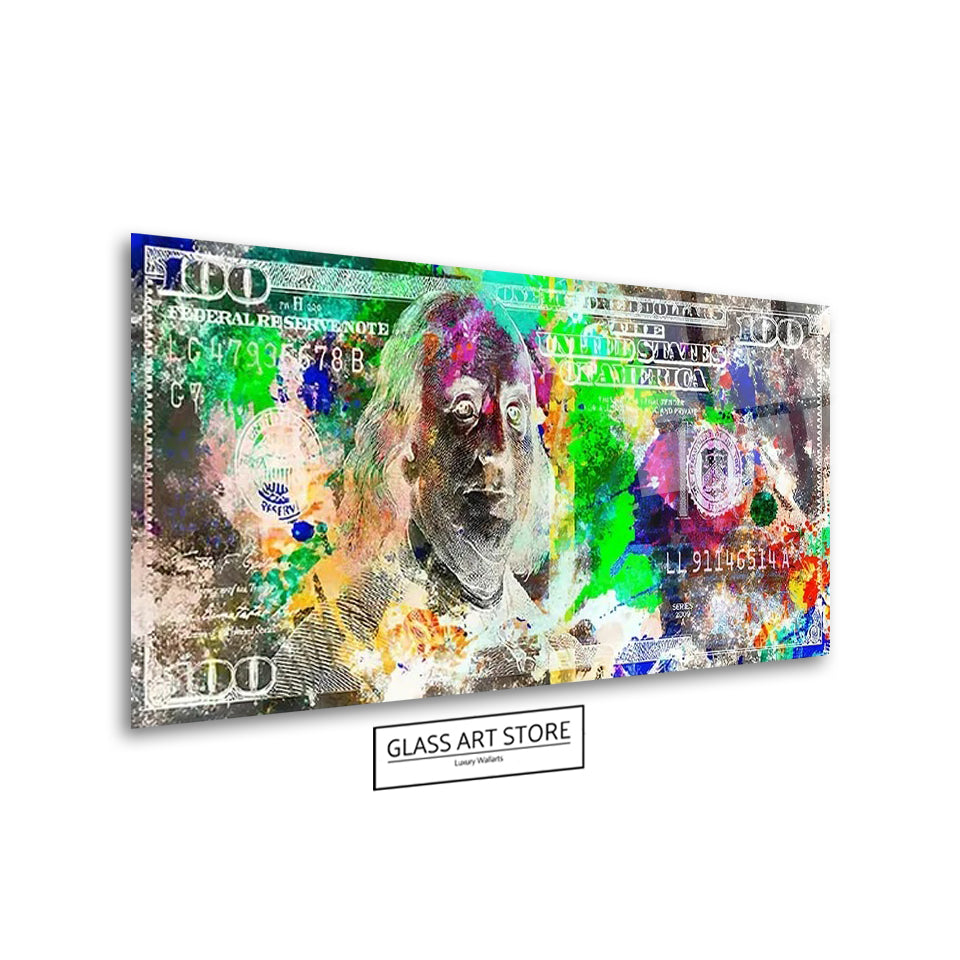 Wandkunst mit negativem Dollarschein