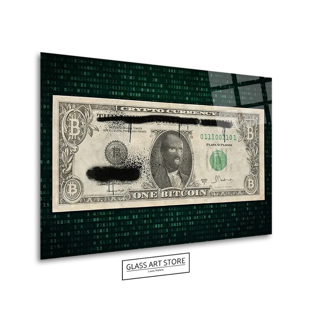 Krypto-Dollar-Schein-Wandkunst