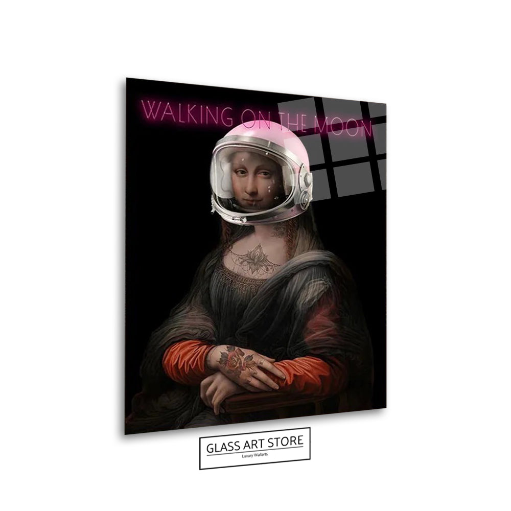 Mona Lisa Walking On The Moon Wandkunst