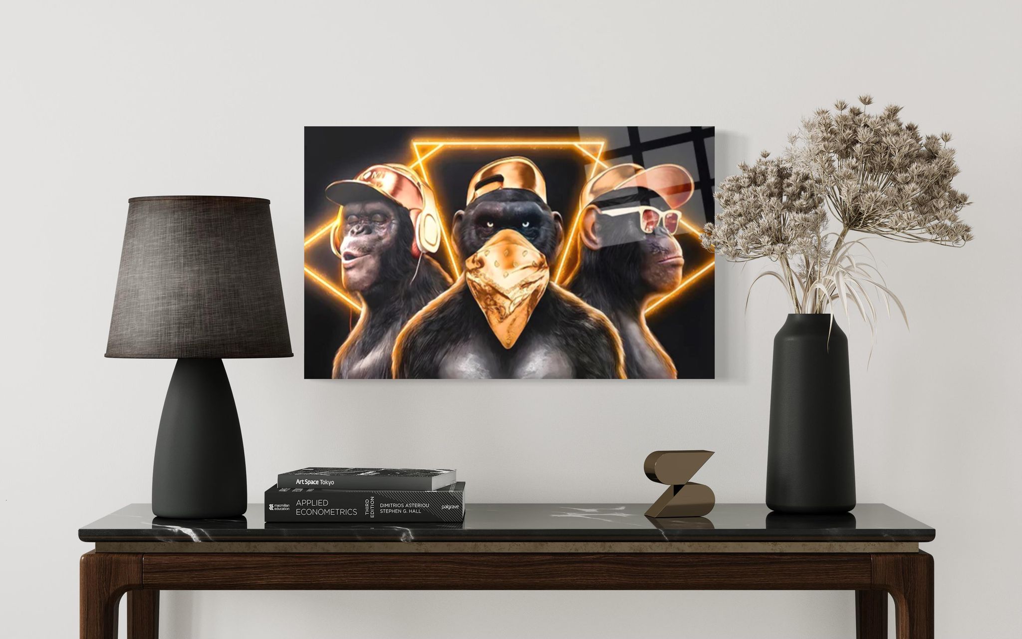3 Super Monkeys Wall Art - Glass Art Store