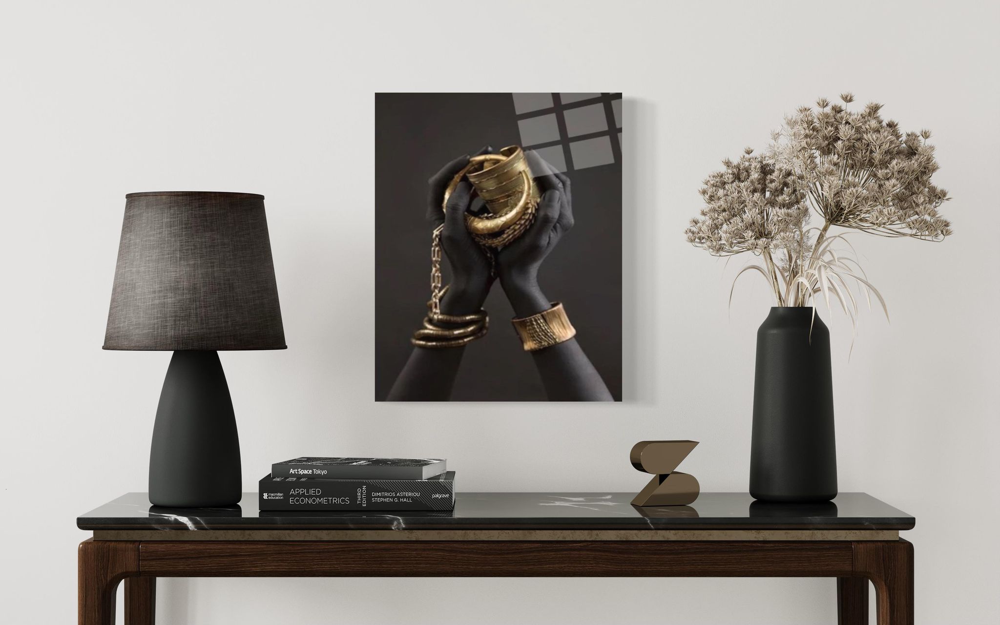 Hands &amp; Golden Jewelry Wall Art