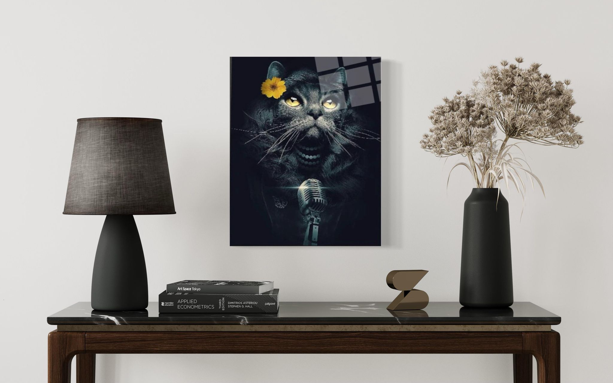 Kat met Microfoon Wall Art