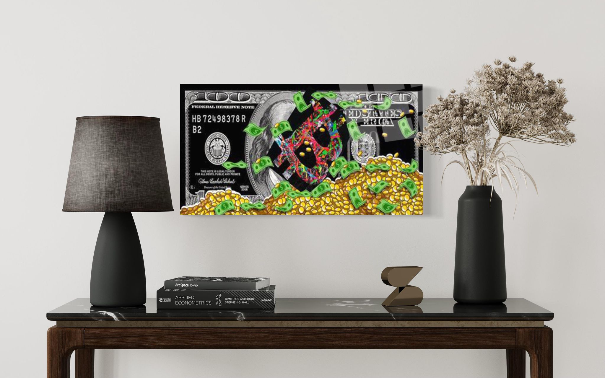 Dollar Bill 100 Bitcoin Wandkunst