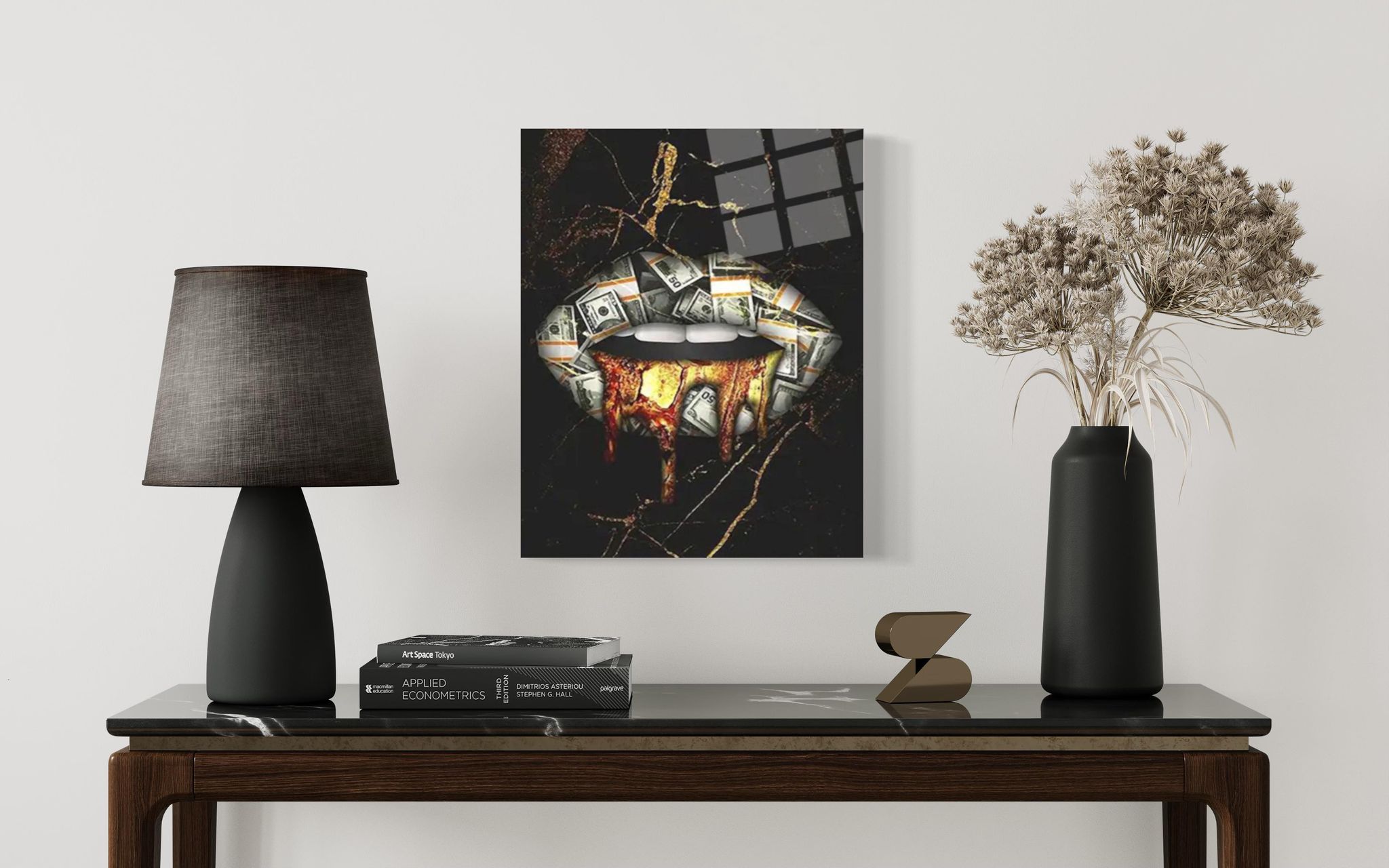 Dollar Lips Golden Honey Wandkunst