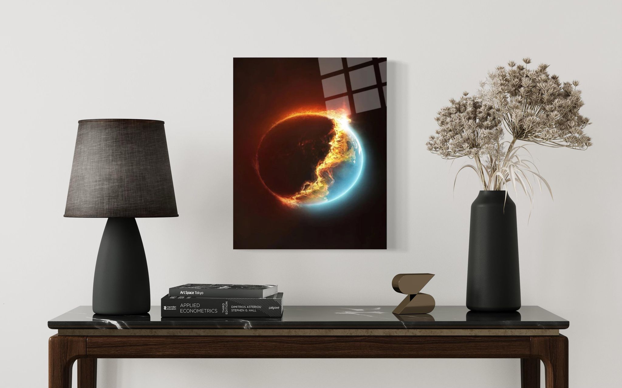 Wandkunst der brennenden Erde