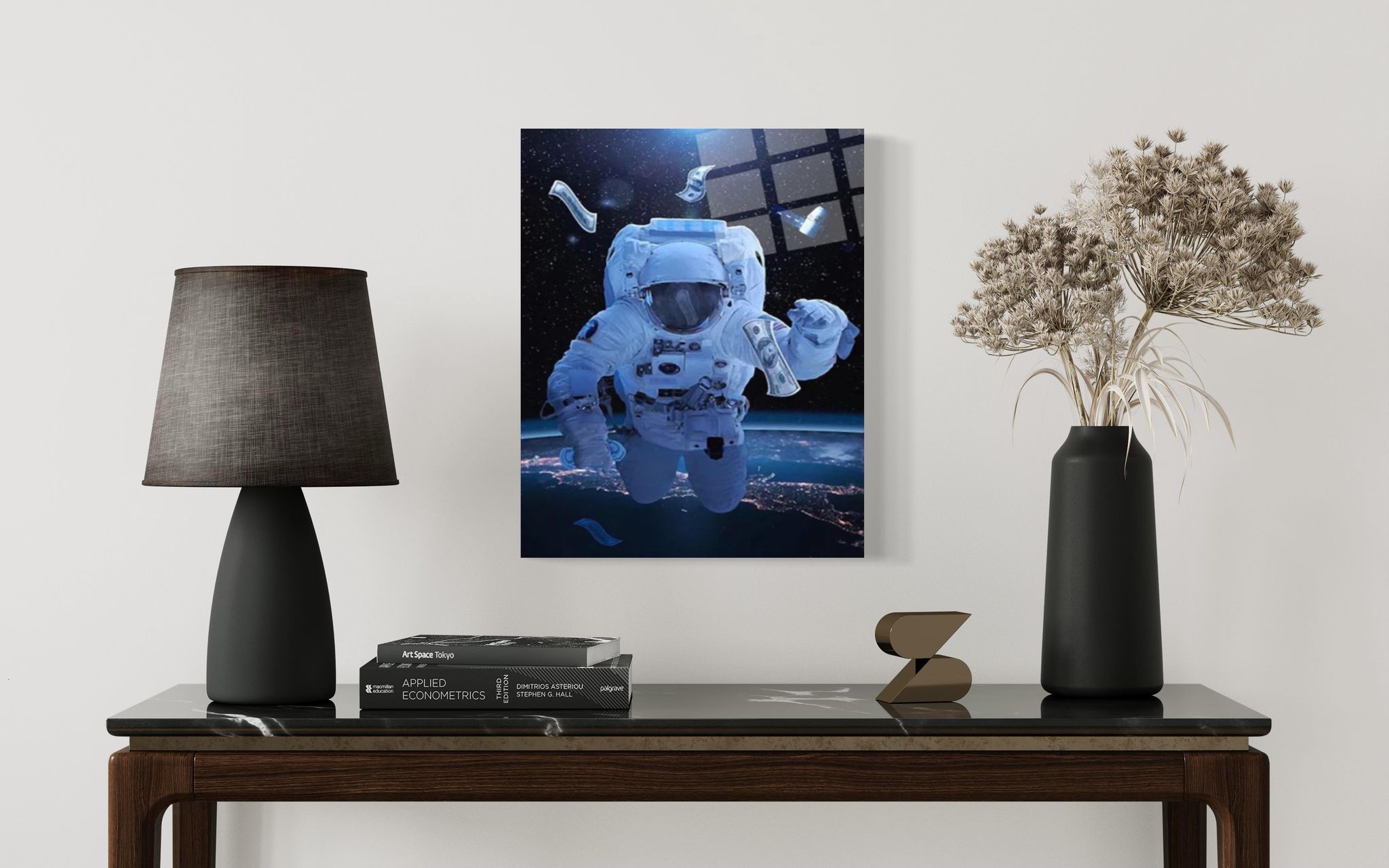 Astronauten-Dollar-Wandkunst – Glaskunstgeschäft