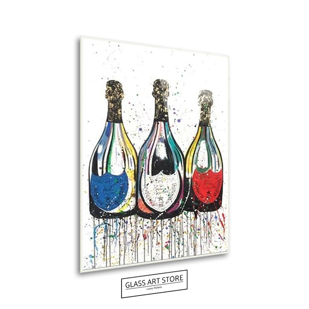 Abstract Champagne Bottles 2 - Glass Art Store