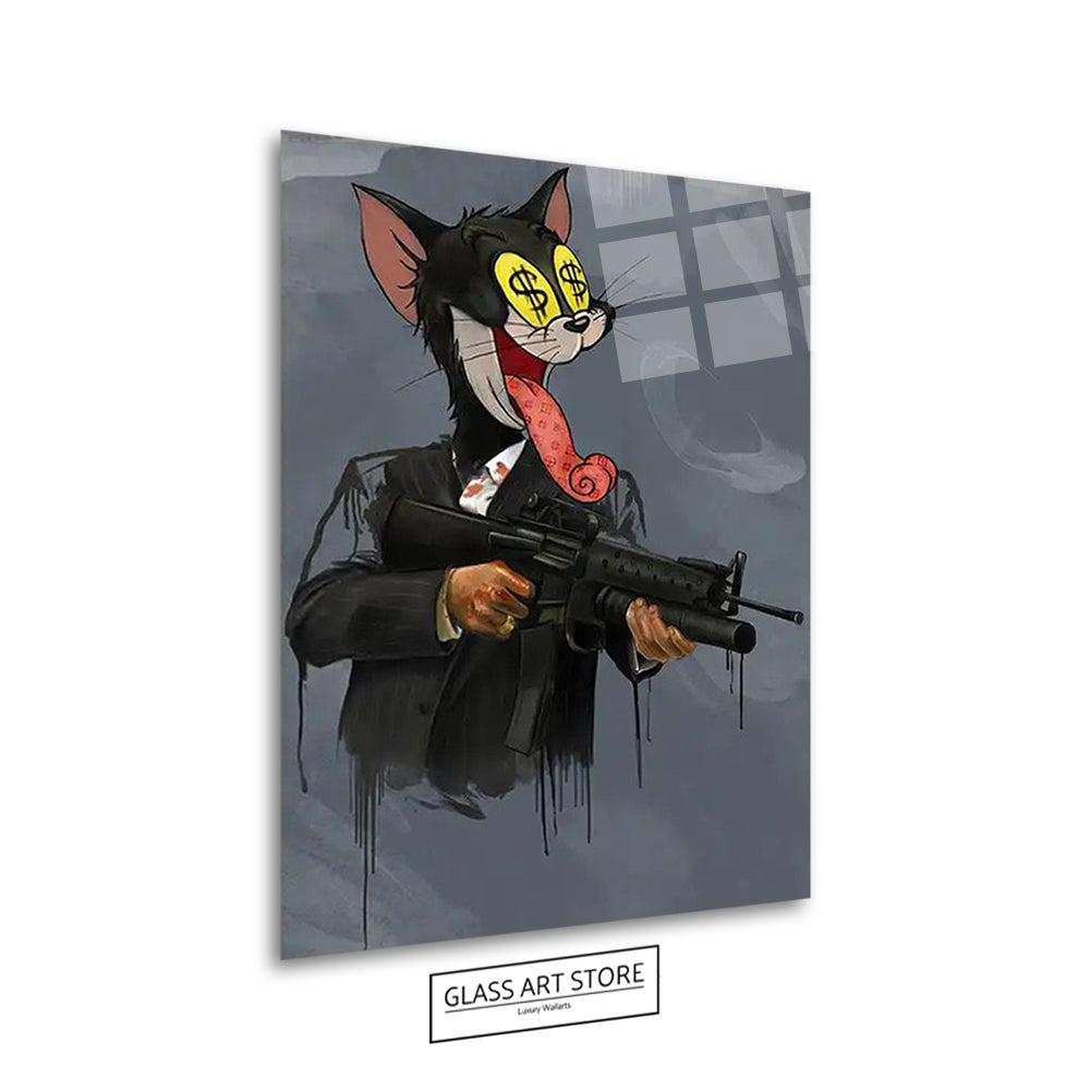 Crazy Cat Gun Wandkunst