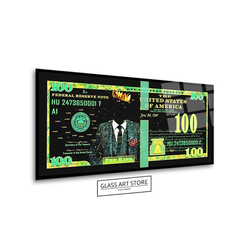 König 100-Dollar-Schein-Wandkunst