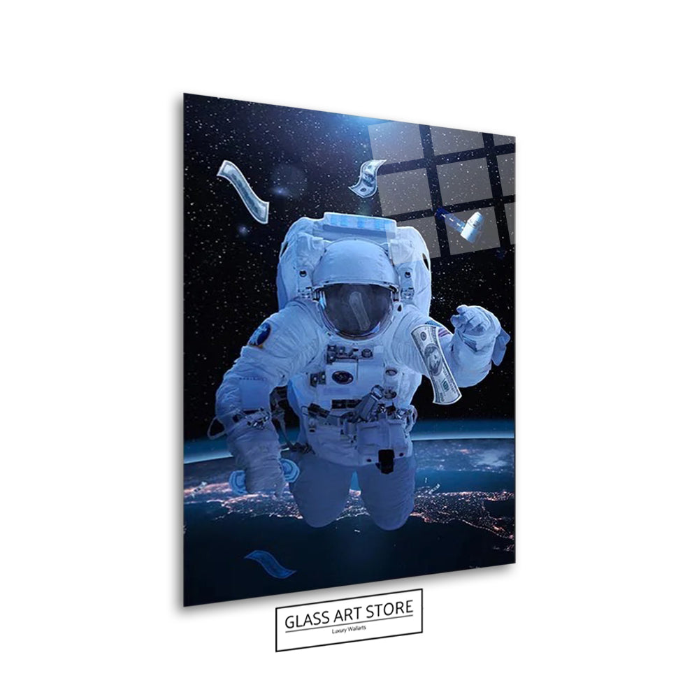 Astronauten-Dollar-Wandkunst – Glaskunstgeschäft