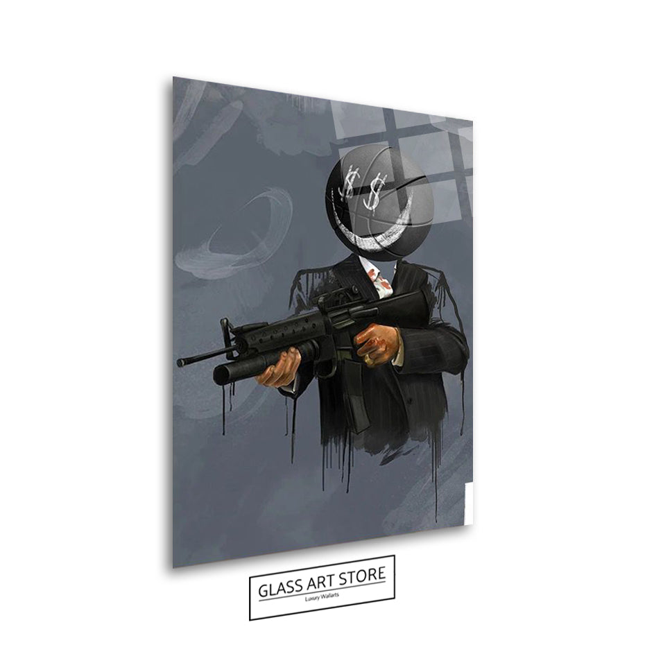 Smiley Smoking Gun Wandkunst