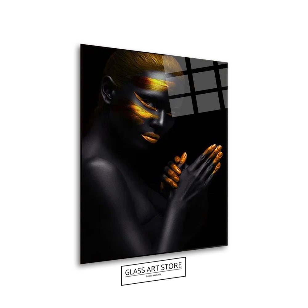 Woman Golden Make Up Wall Art