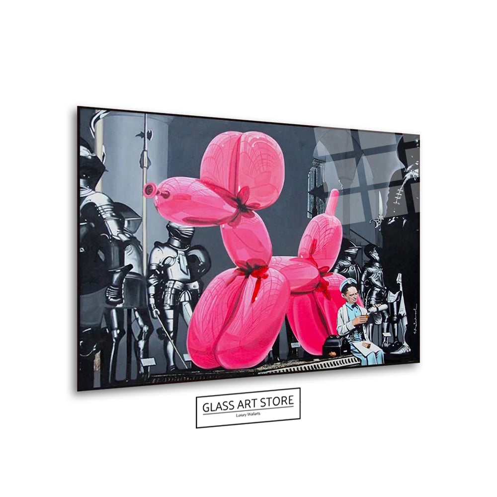 Pink Balloon Dog Wall Art