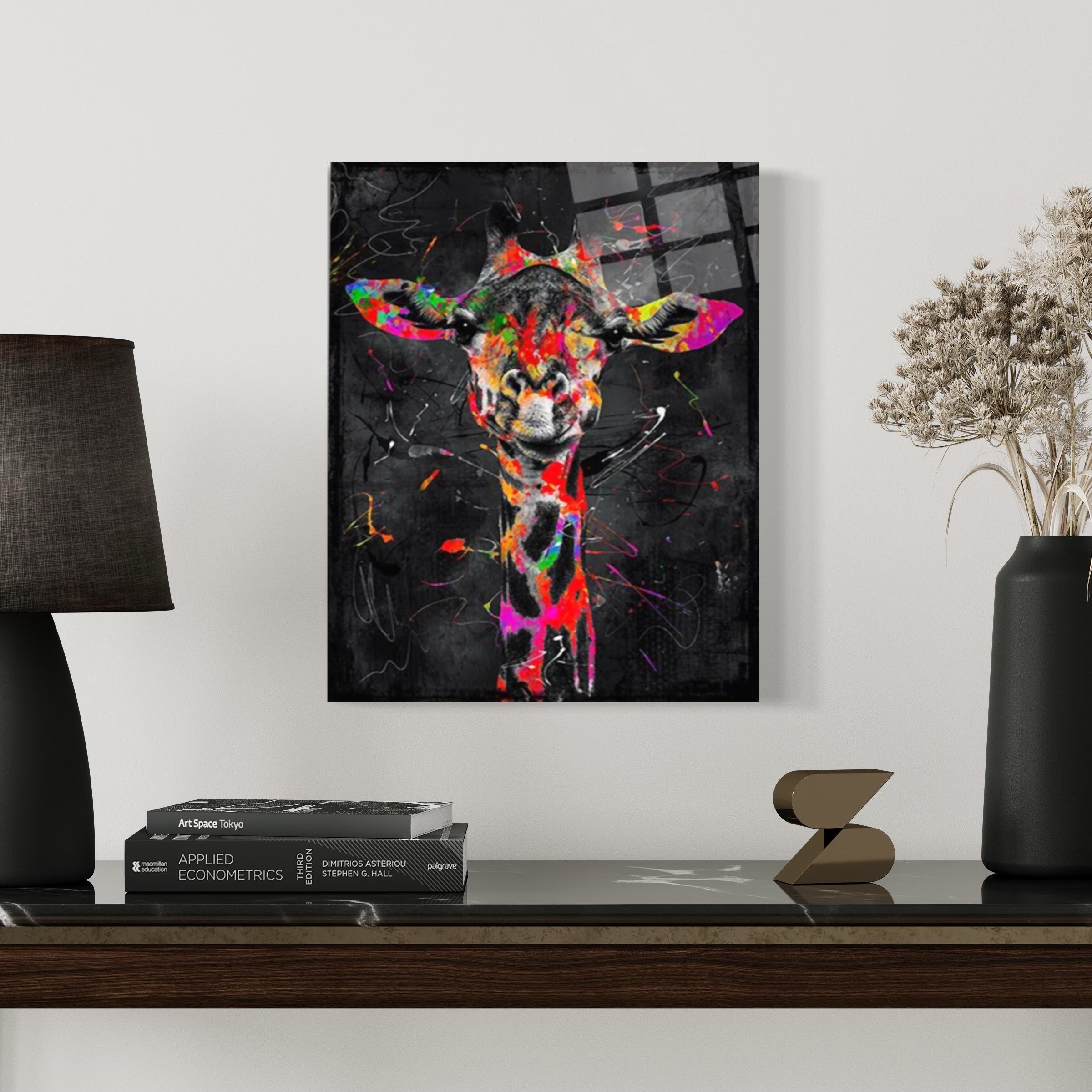 Abstrakte Wandkunst mit Giraffe