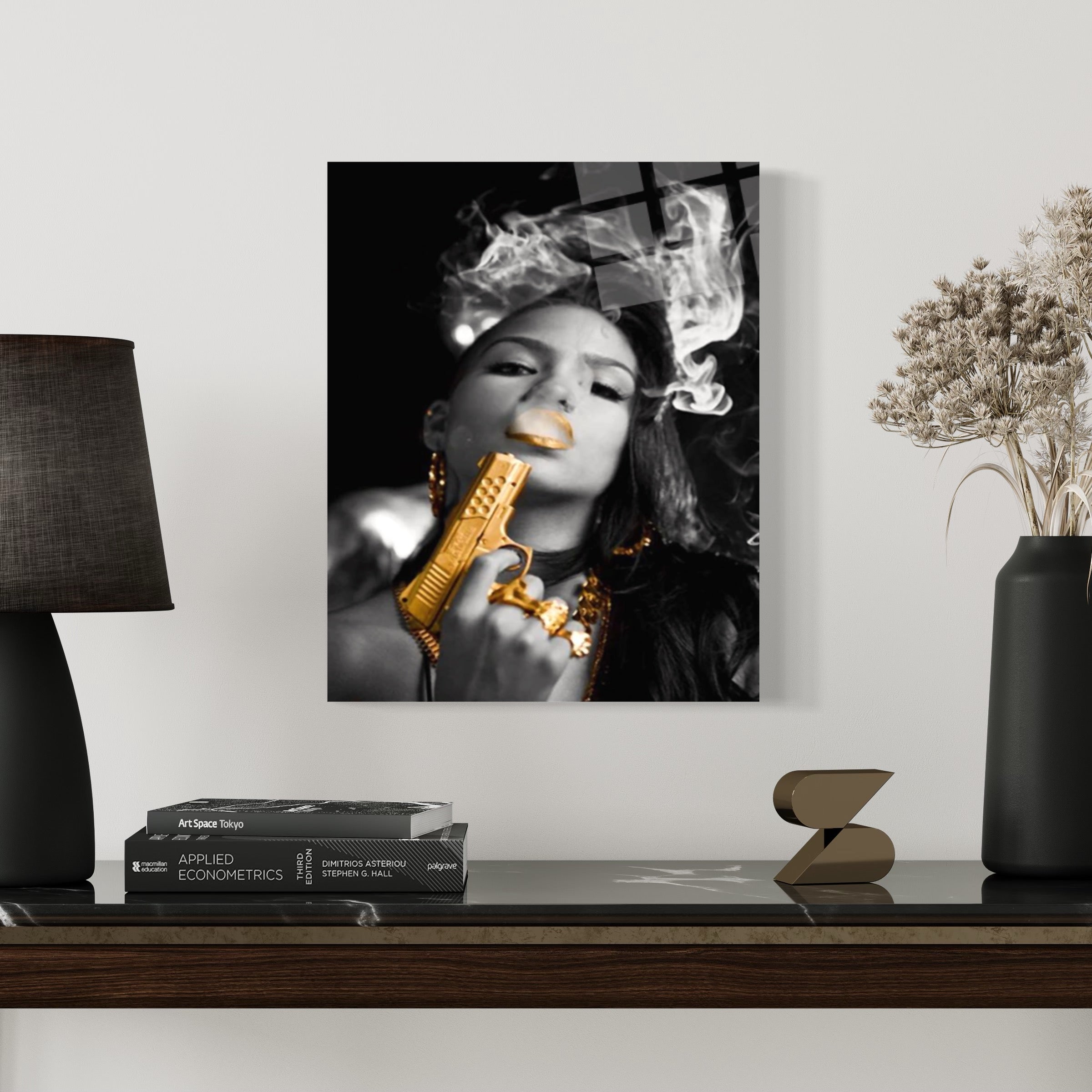 Goldene Pistole Wandkunst