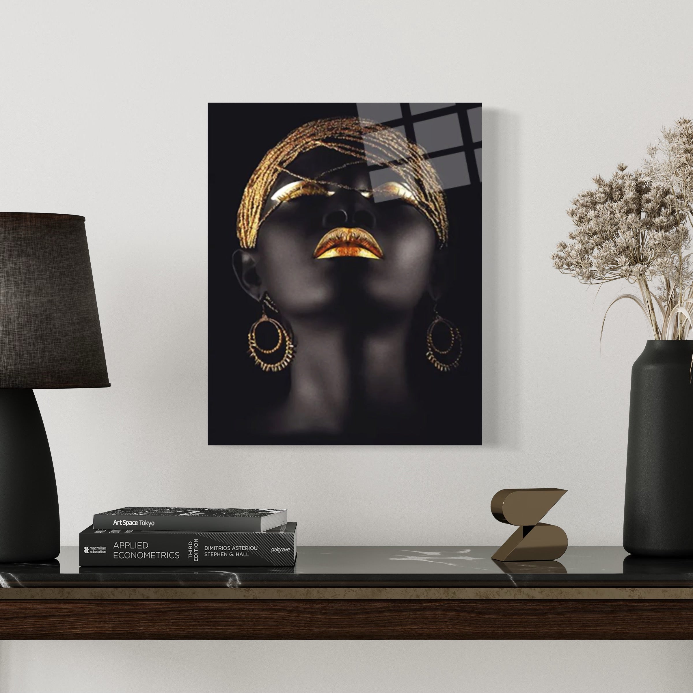 Golden Woman Lips Wall Art
