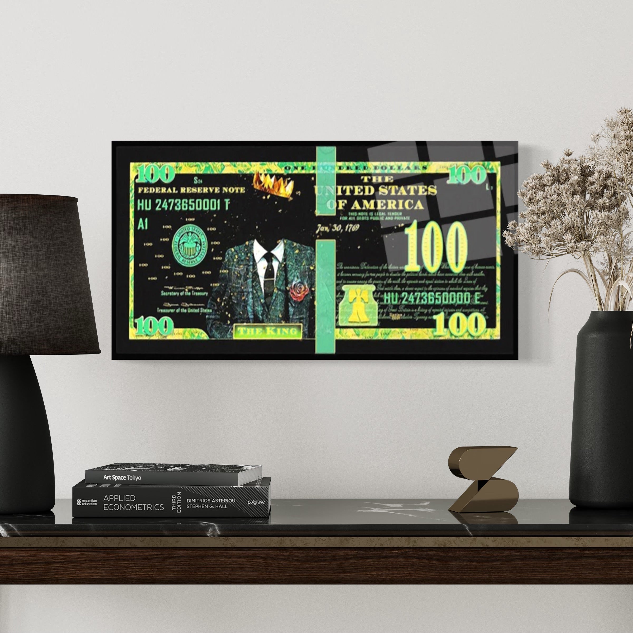 König 100-Dollar-Schein-Wandkunst
