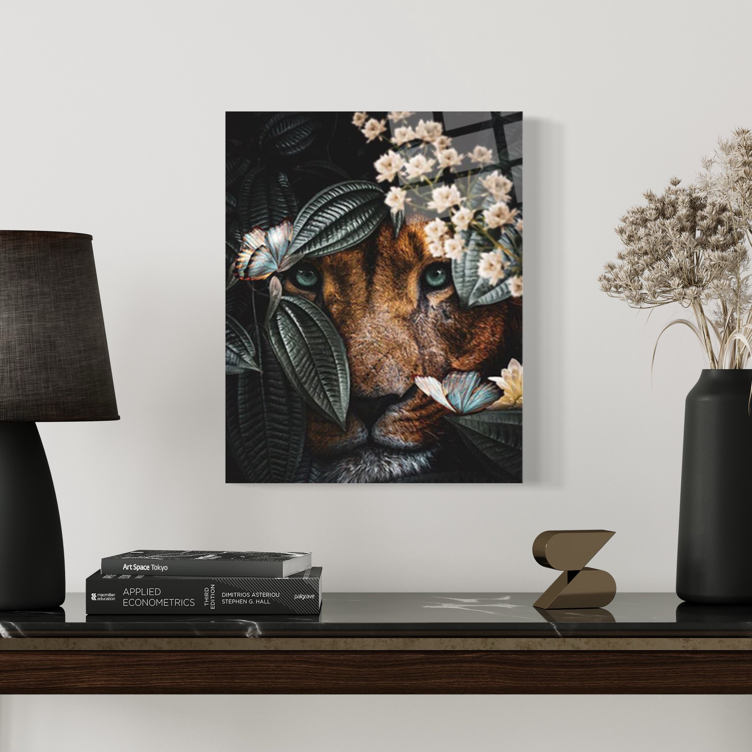 Lion & Flowers 2 Wall Art
