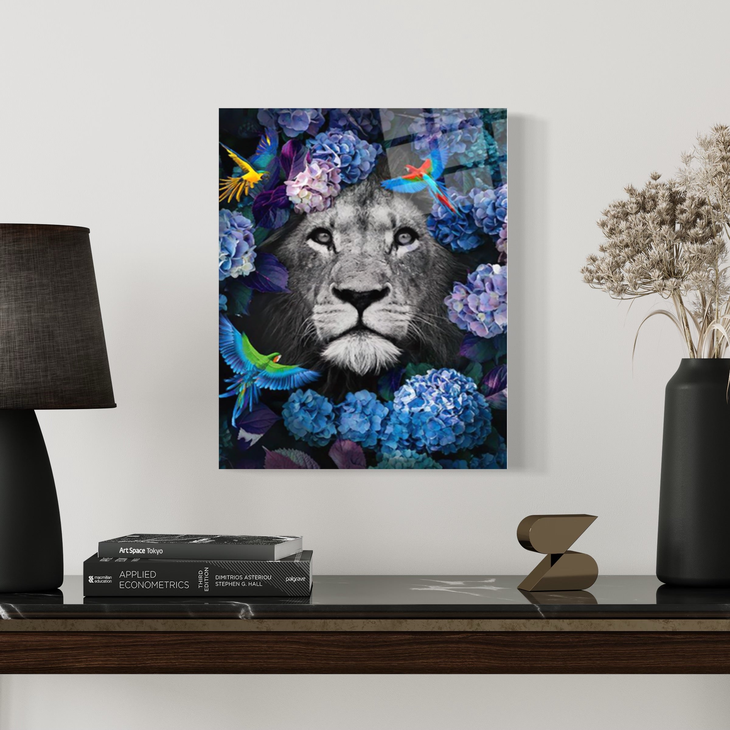 Lion & Flowers 3 Wall Art
