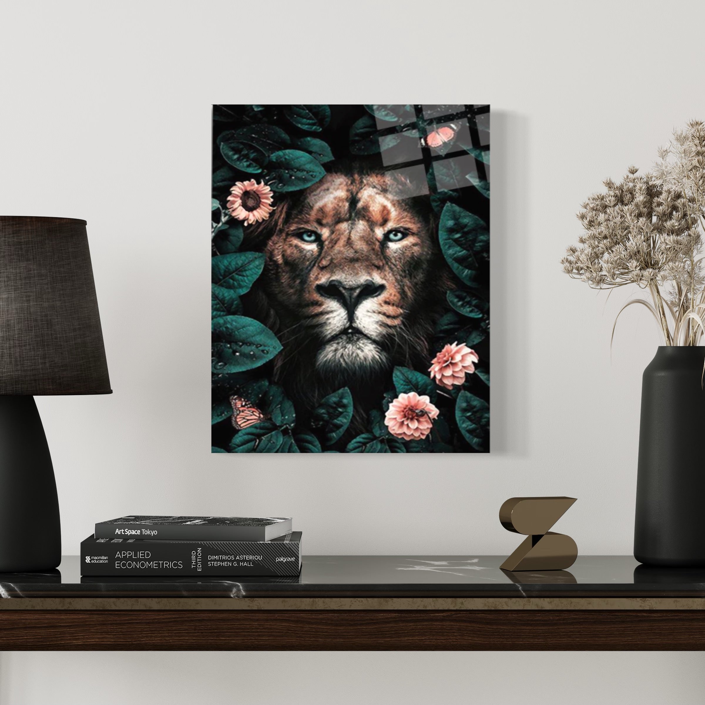 Lion & Flowers Wall Art