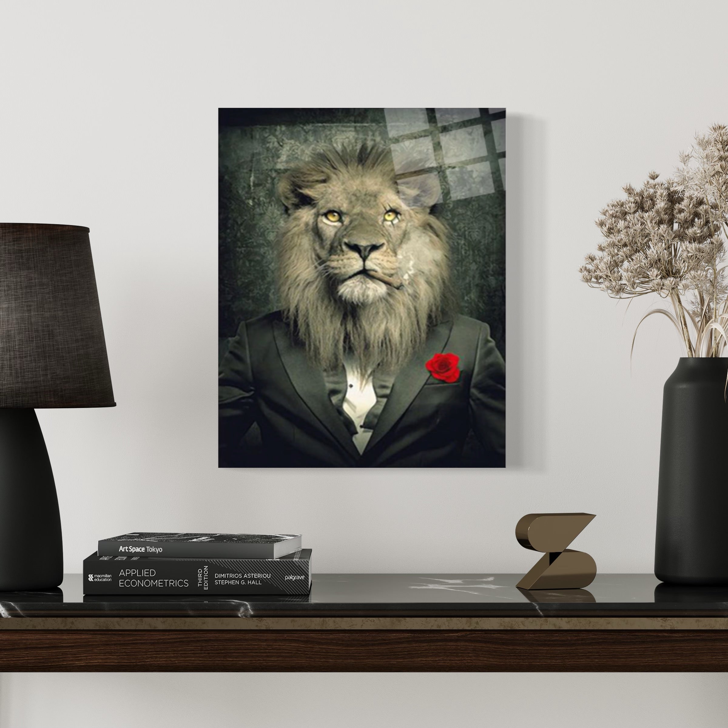 Lion Smoking Abstract Wall Art