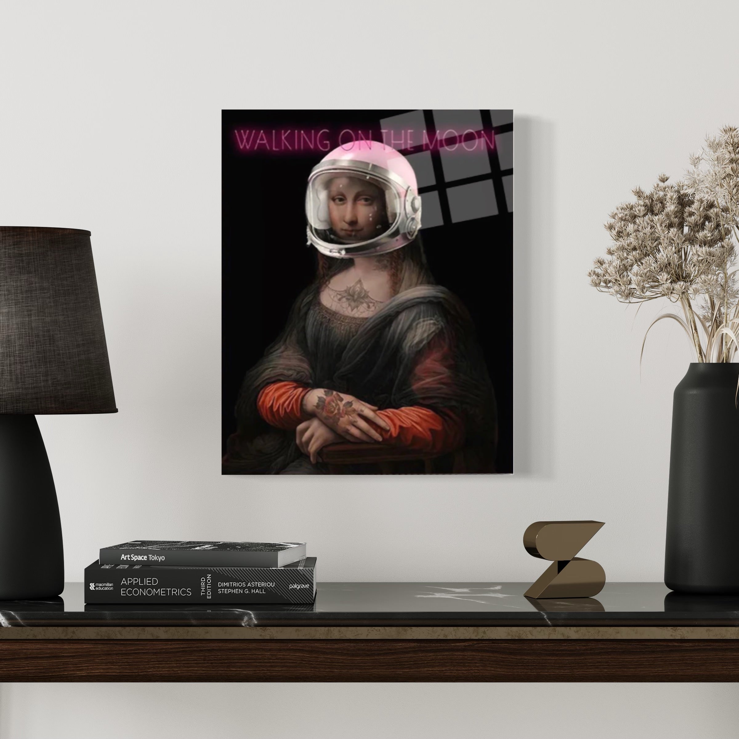 Mona Lisa Walking On The Moon Wandkunst