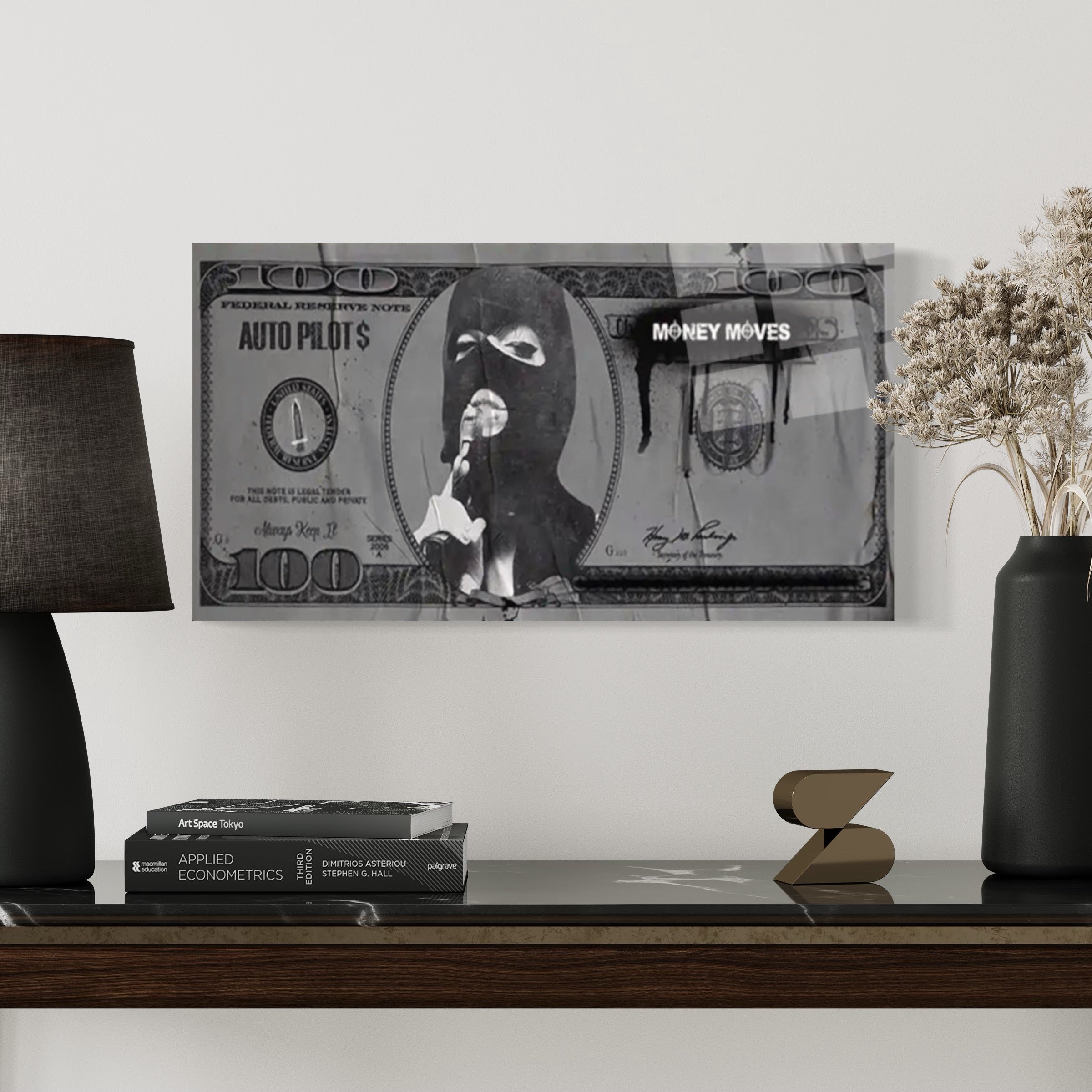 Geld bewegt Dollarschein-Wandkunst