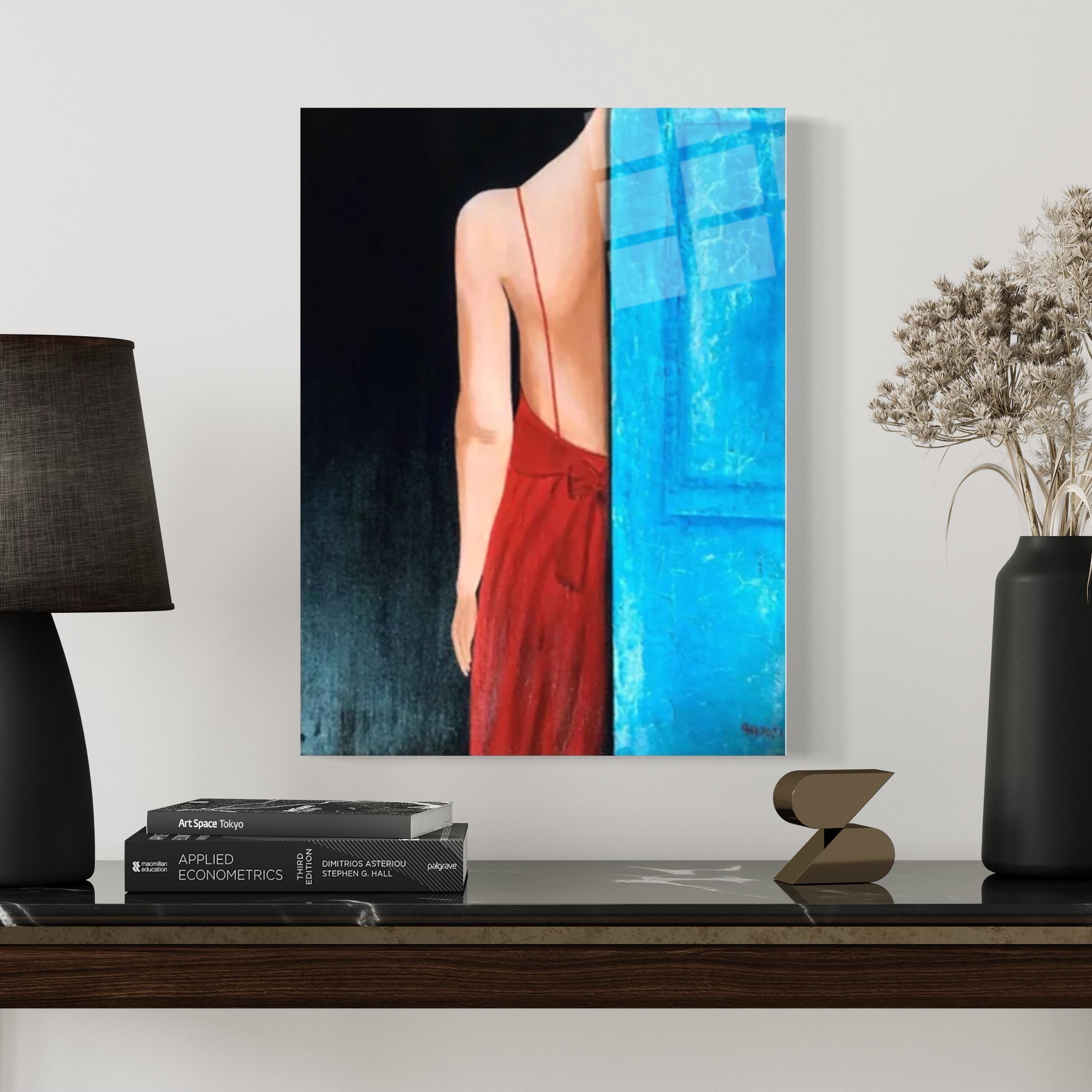 Rotes Kleid Frau Wandkunst