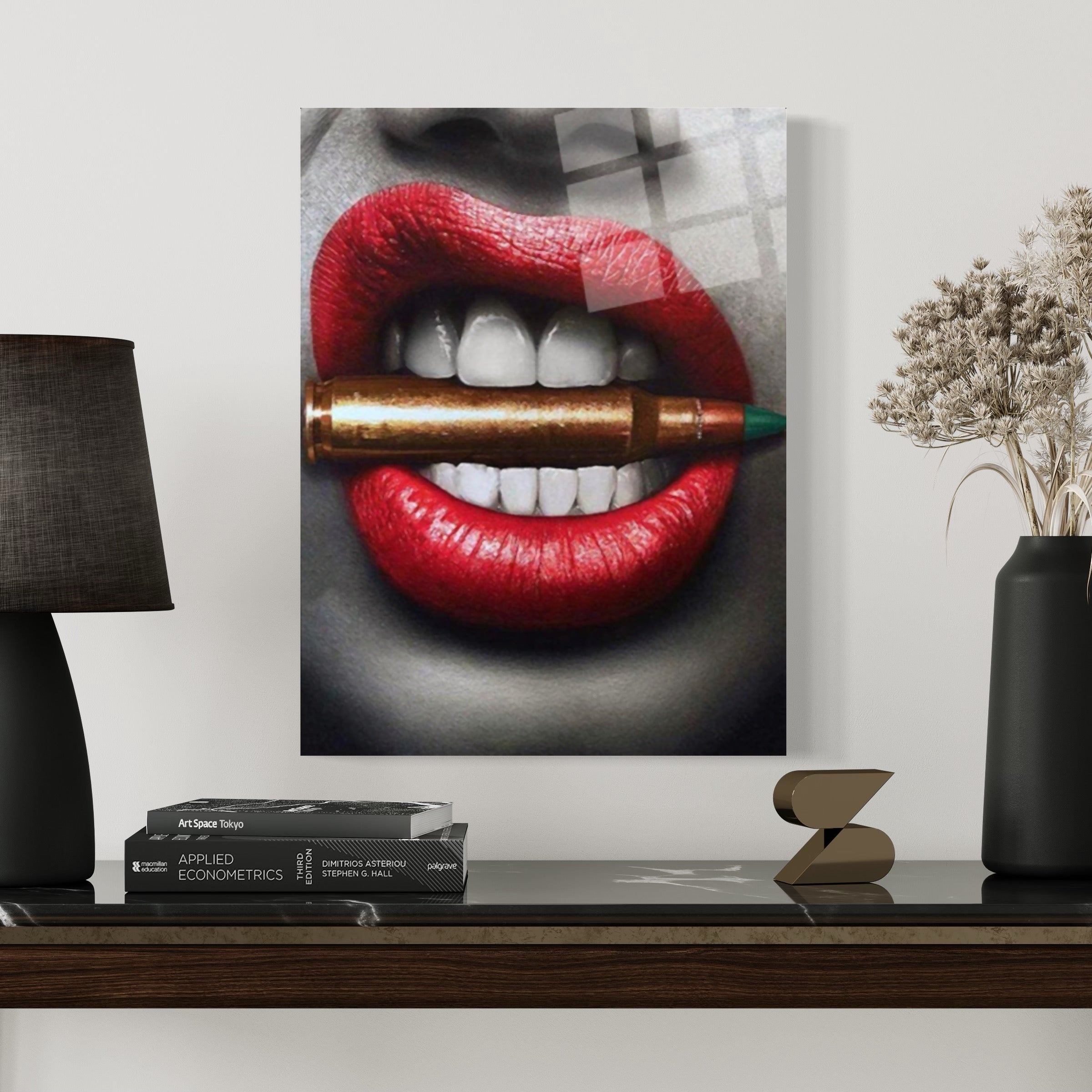 Rote Lippen Bullet Wandkunst