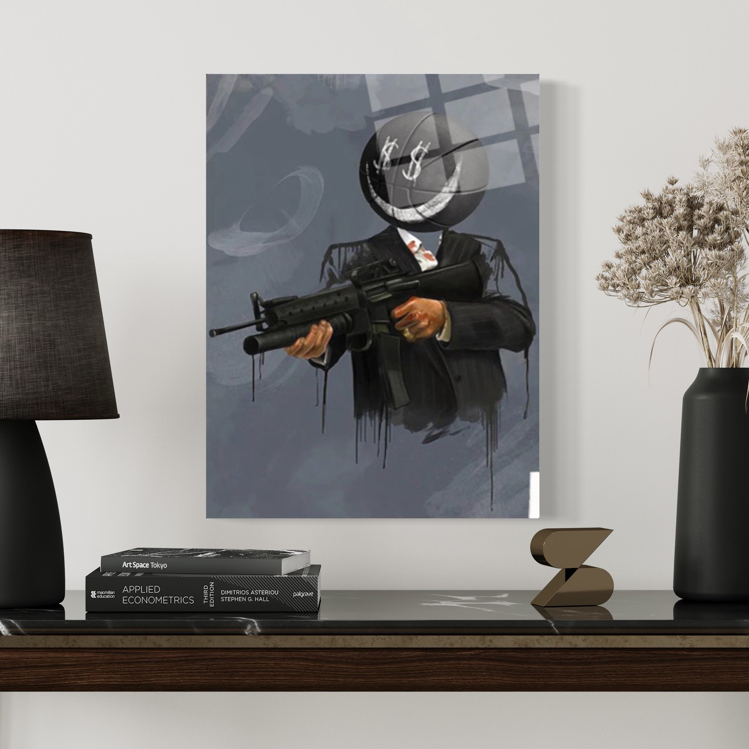 Smiley Smoking Gun Wandkunst