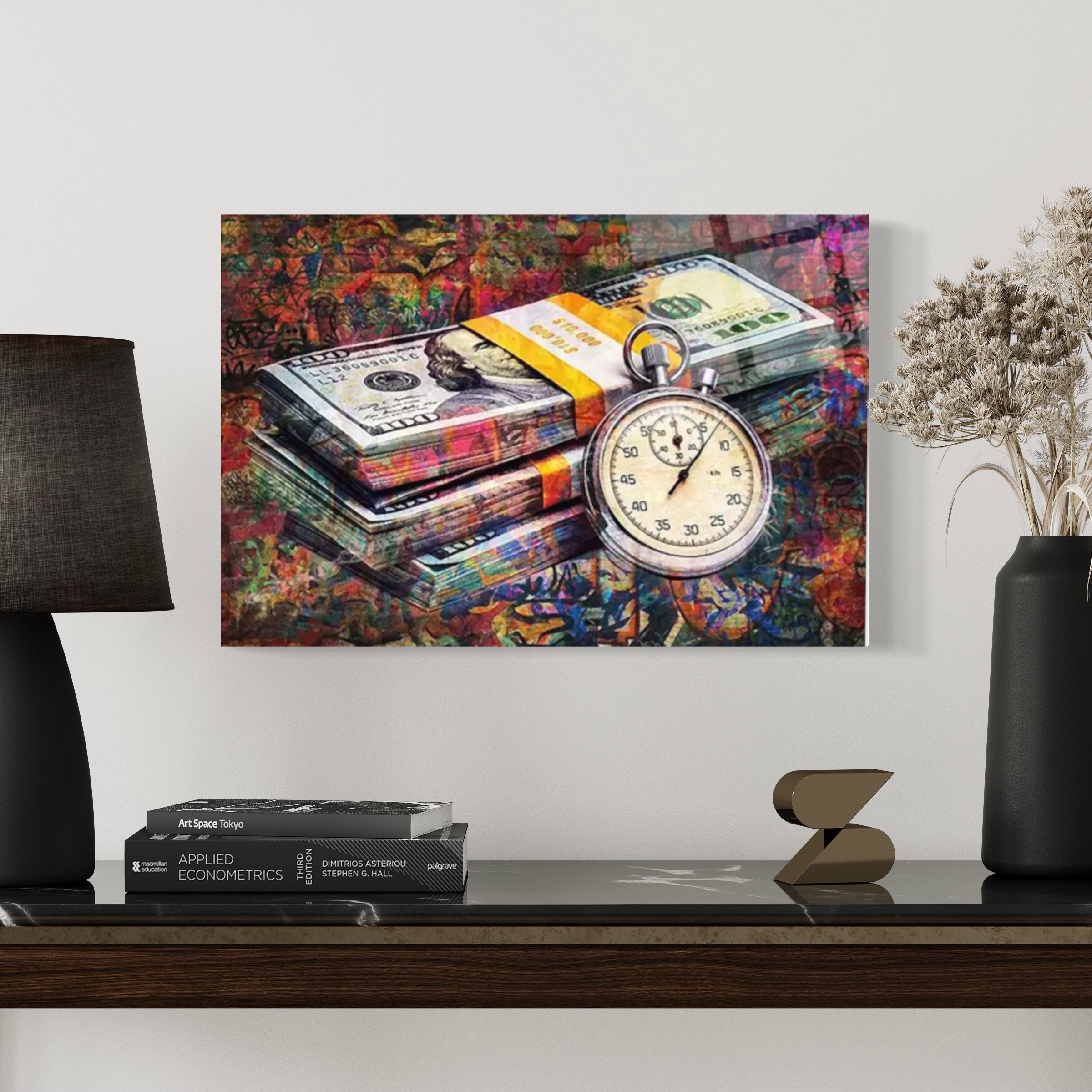 Zeit- und Geldverdienen-Wandkunst