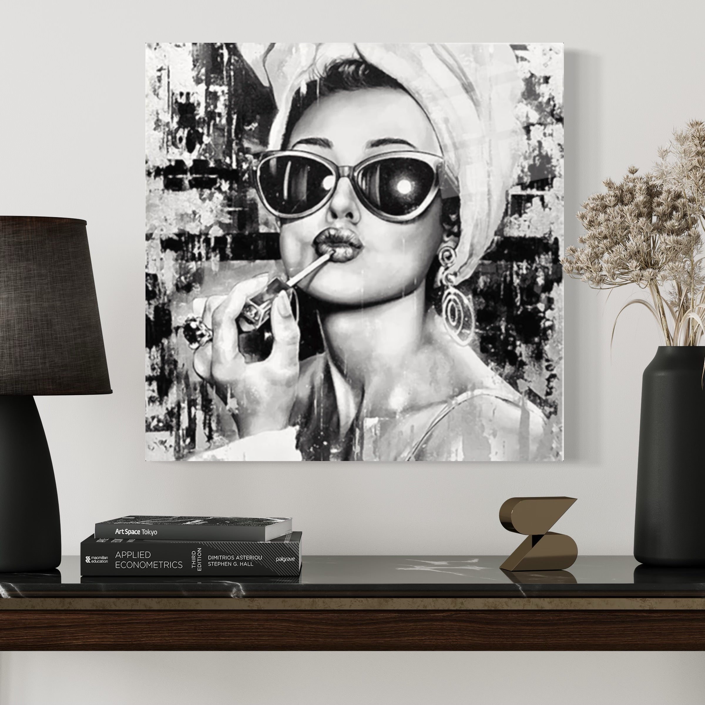 Woman Lipstick Black & White Wall Art