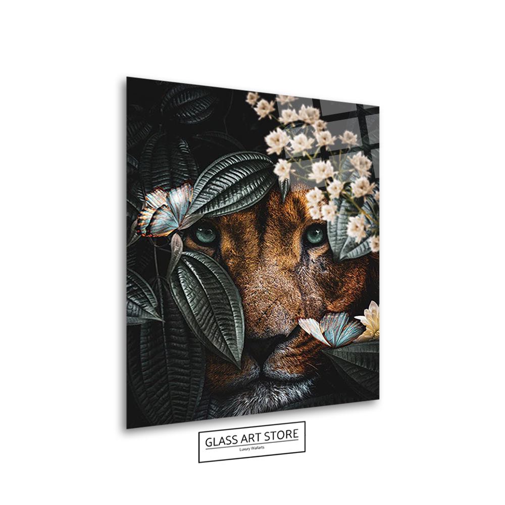 Lion & Flowers 2 Wall Art