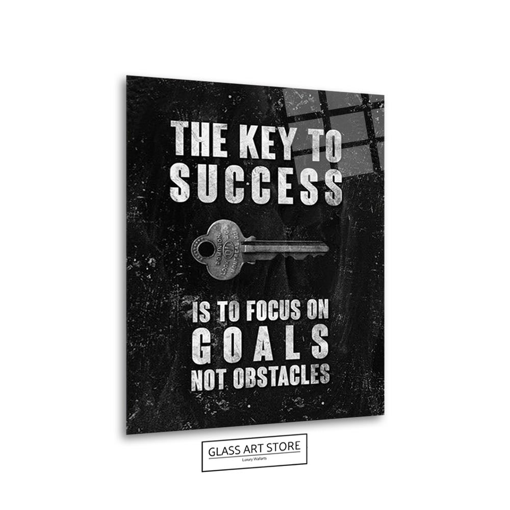 Key To Success Quote Wall Art - Glass Art Store