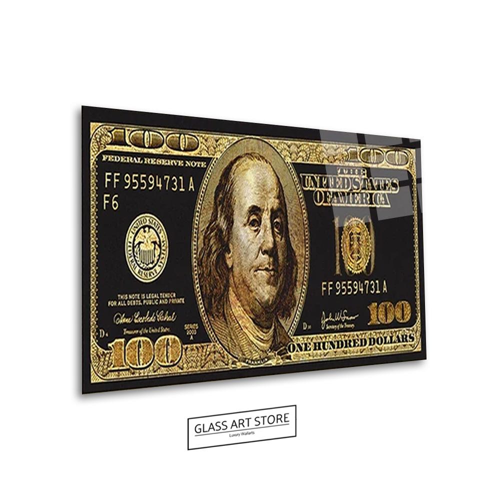 Goldene Dollarschein-Wandkunst