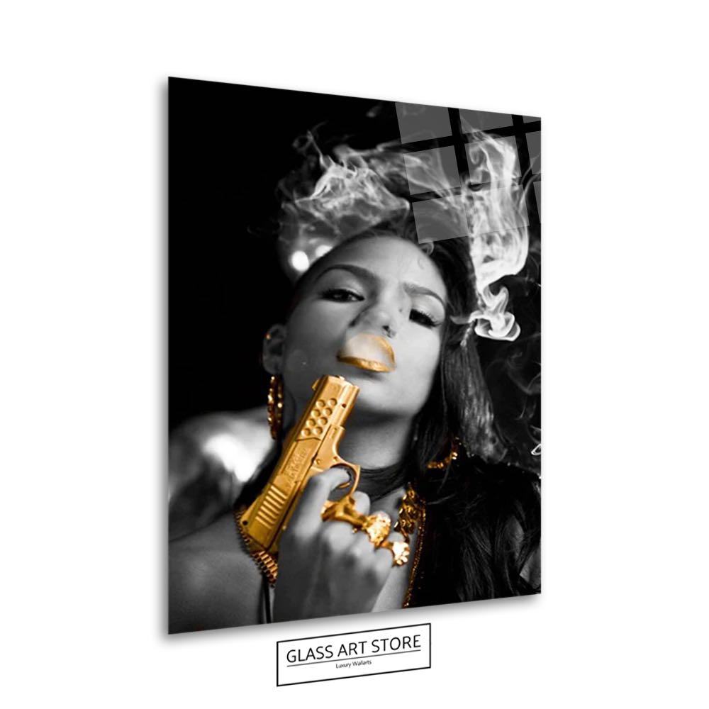 Goldene Pistole Wandkunst