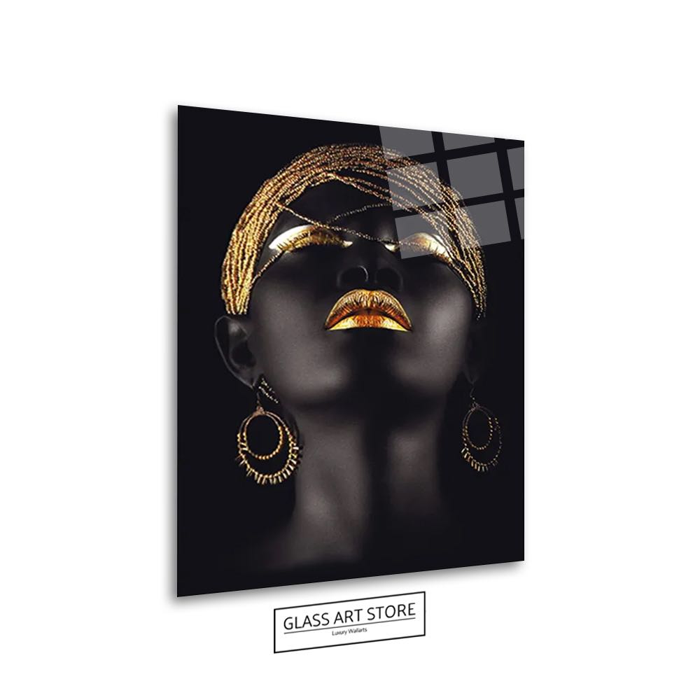 Golden Woman Lips Wall Art