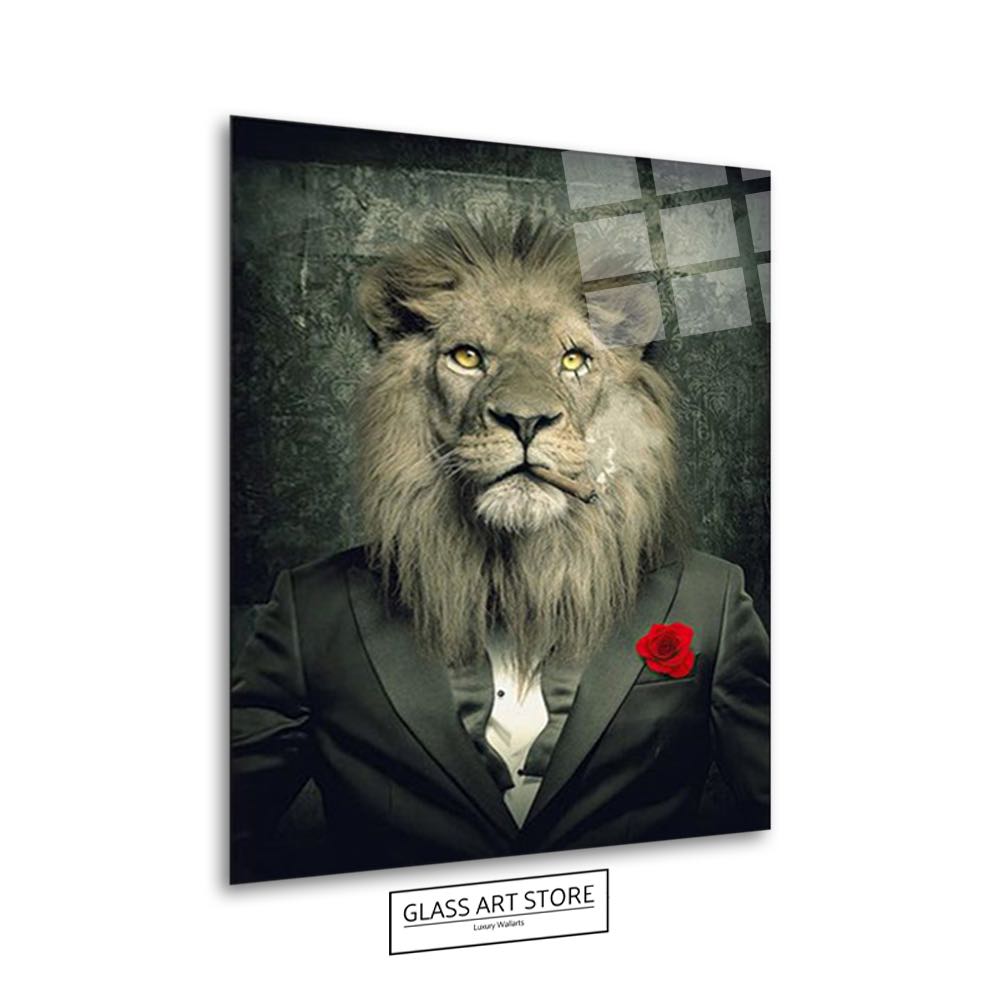 Lion Smoking Abstract Wall Art