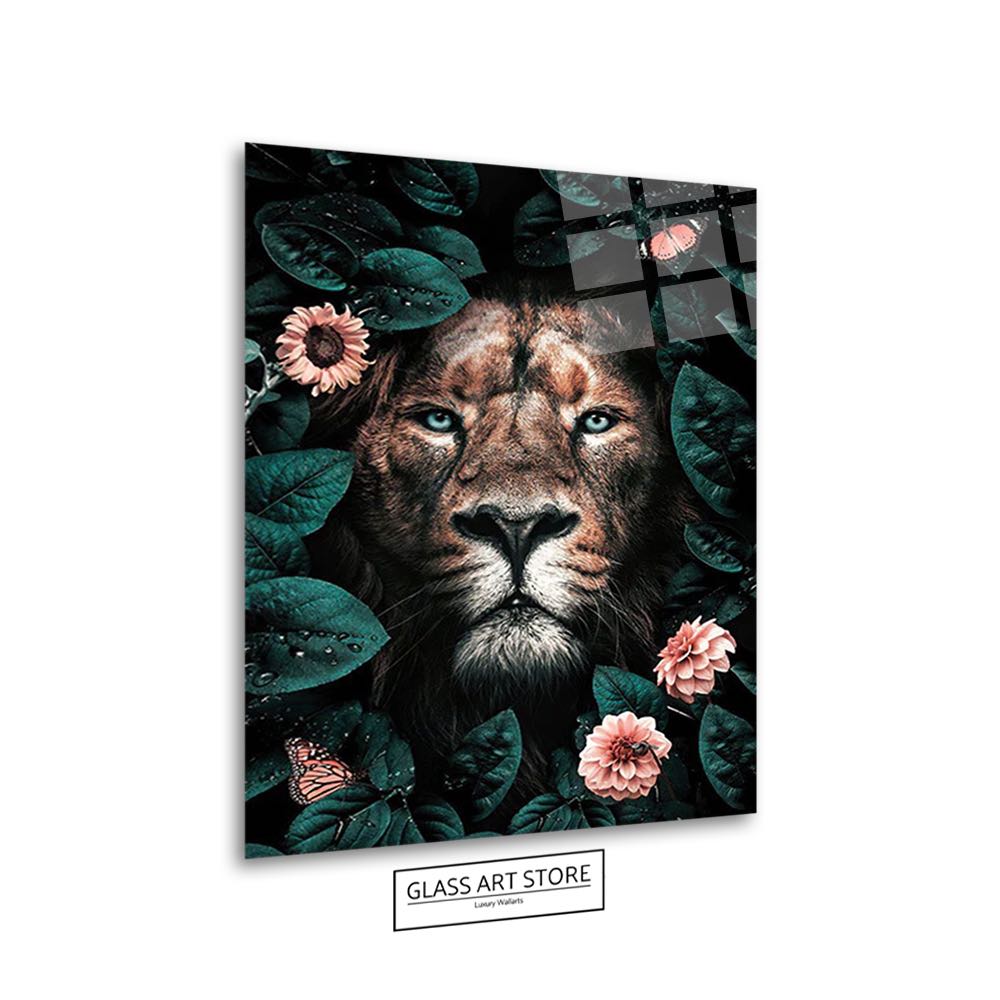 Lion & Flowers Wall Art