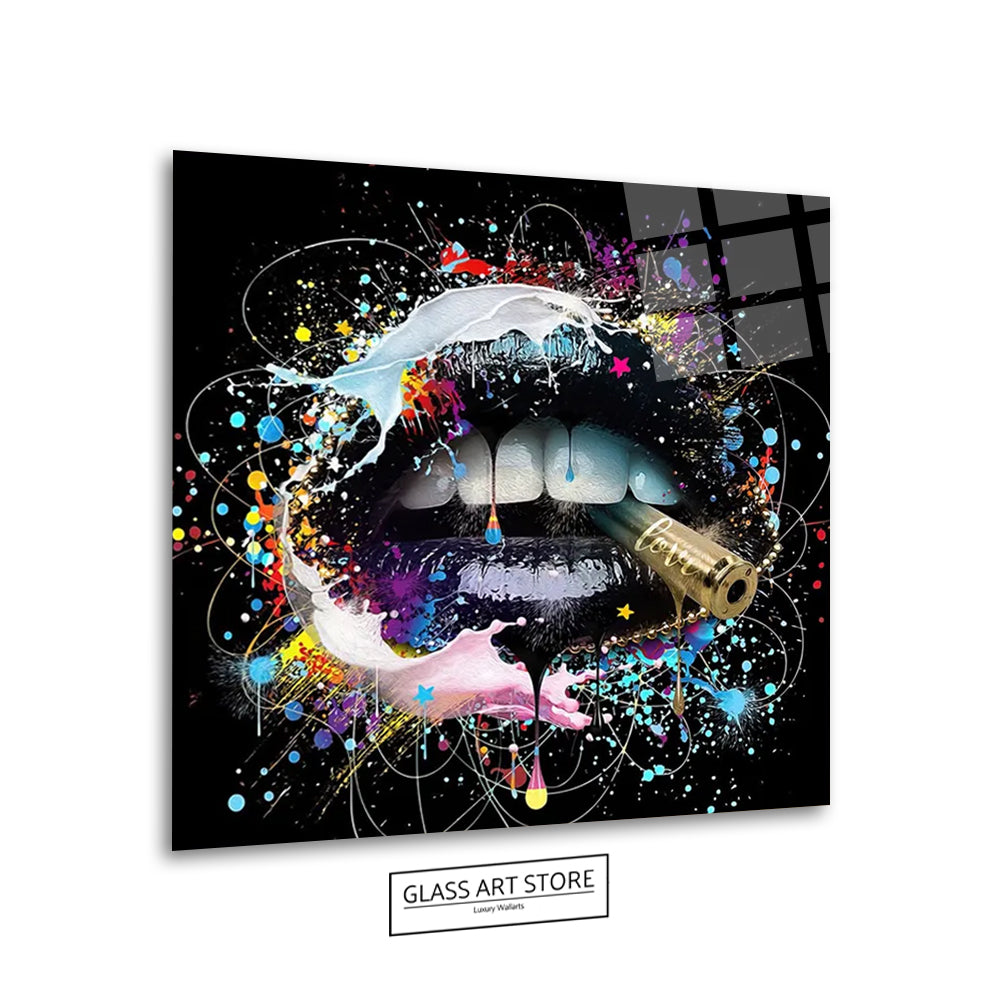 Abstract Lips Cigar - Glass Art Store